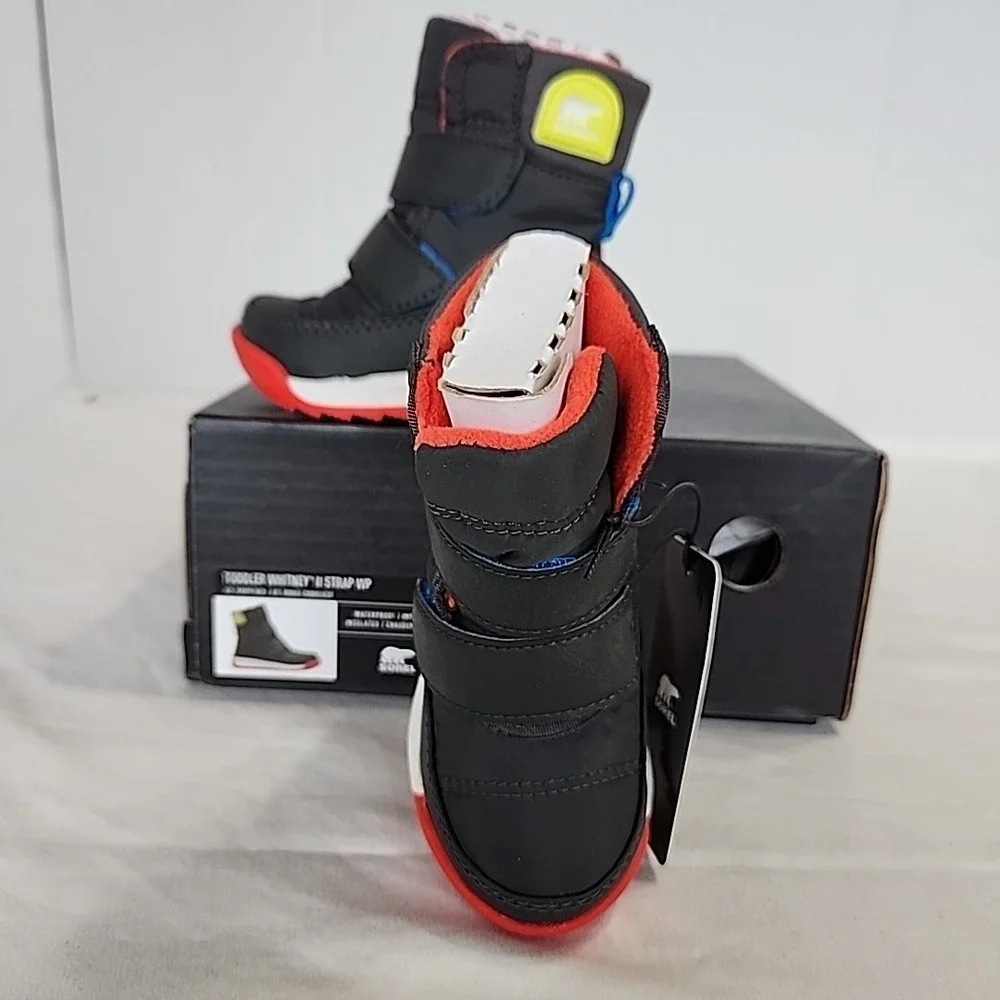 Sorel Toddler Whitney‎ II Strap WP  Toddler 4 Jet Poppy Red Winter Boots